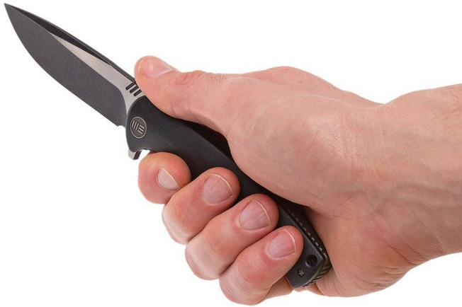 Image for WE Knife 703E pocket knife, Black G10, blackwash/satin blade