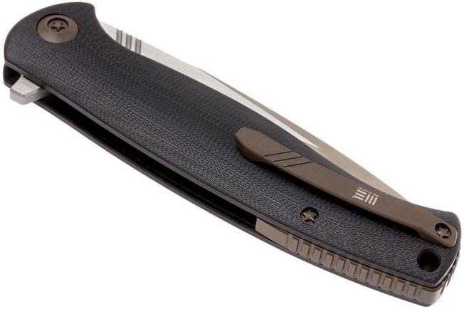 Bild für WE Knife 703F Taschenmesser, Black G10, satin blade
