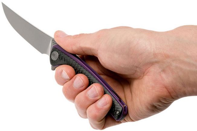Bild für WE Knife 704CFA Carbonfaser/Purple Ti, M390 Taschenmesser