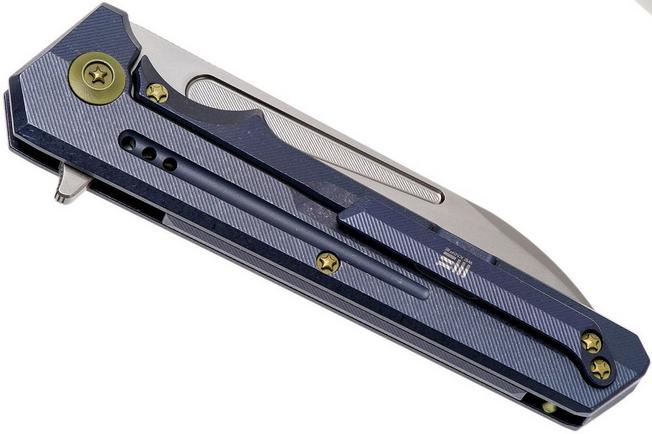 Image for WE Knife 705A pocket knife, blue handle, wharncliffe blade
