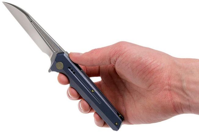 Image for WE Knife 705A pocket knife, blue handle, wharncliffe blade