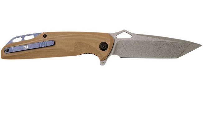 Image for WE Knife 706D pocket knife, Tan G10 handle, stonewashed blade