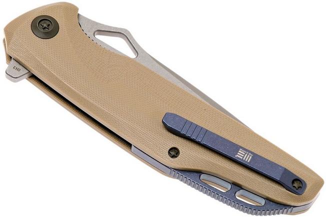 Image for WE Knife 706D pocket knife, Tan G10 handle, stonewashed blade