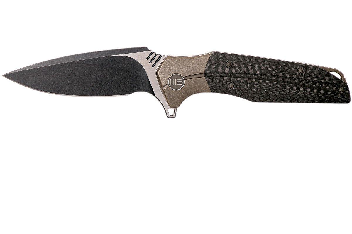 WE Knife 707C Nitida pocket knife, Bronze handle, Black blade