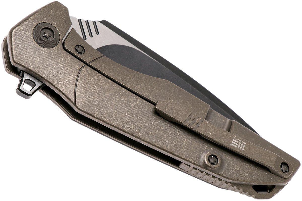 WE Knife 707C Nitida pocket knife, Bronze handle, Black blade