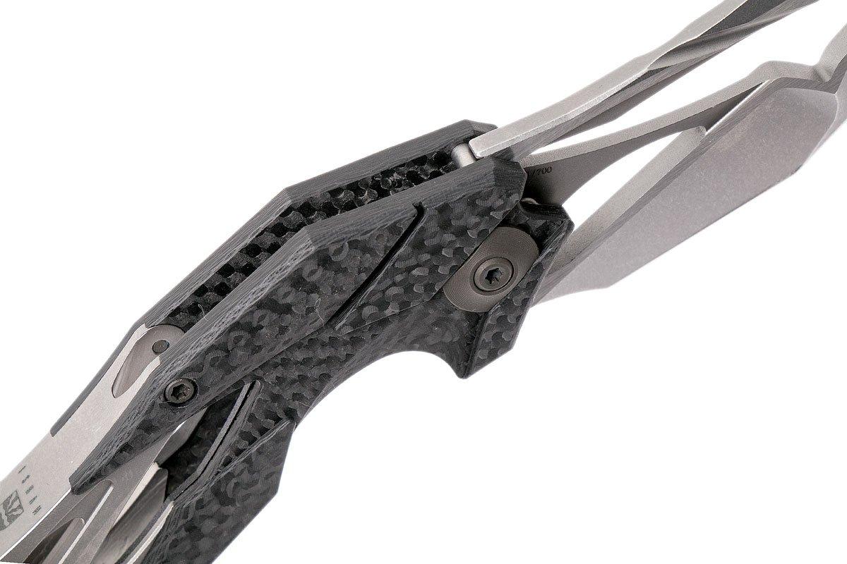 WE Knife Co. Isham Eschaton Knife Carbon Fiber/Titanium (3.85 Stonewash)  719B - Blade HQ