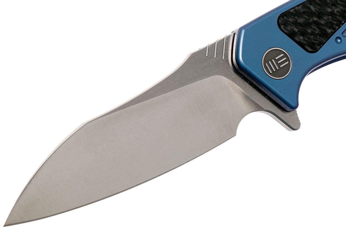 WE Knife Minitor 801B pocket knife, blue handle, satin blade