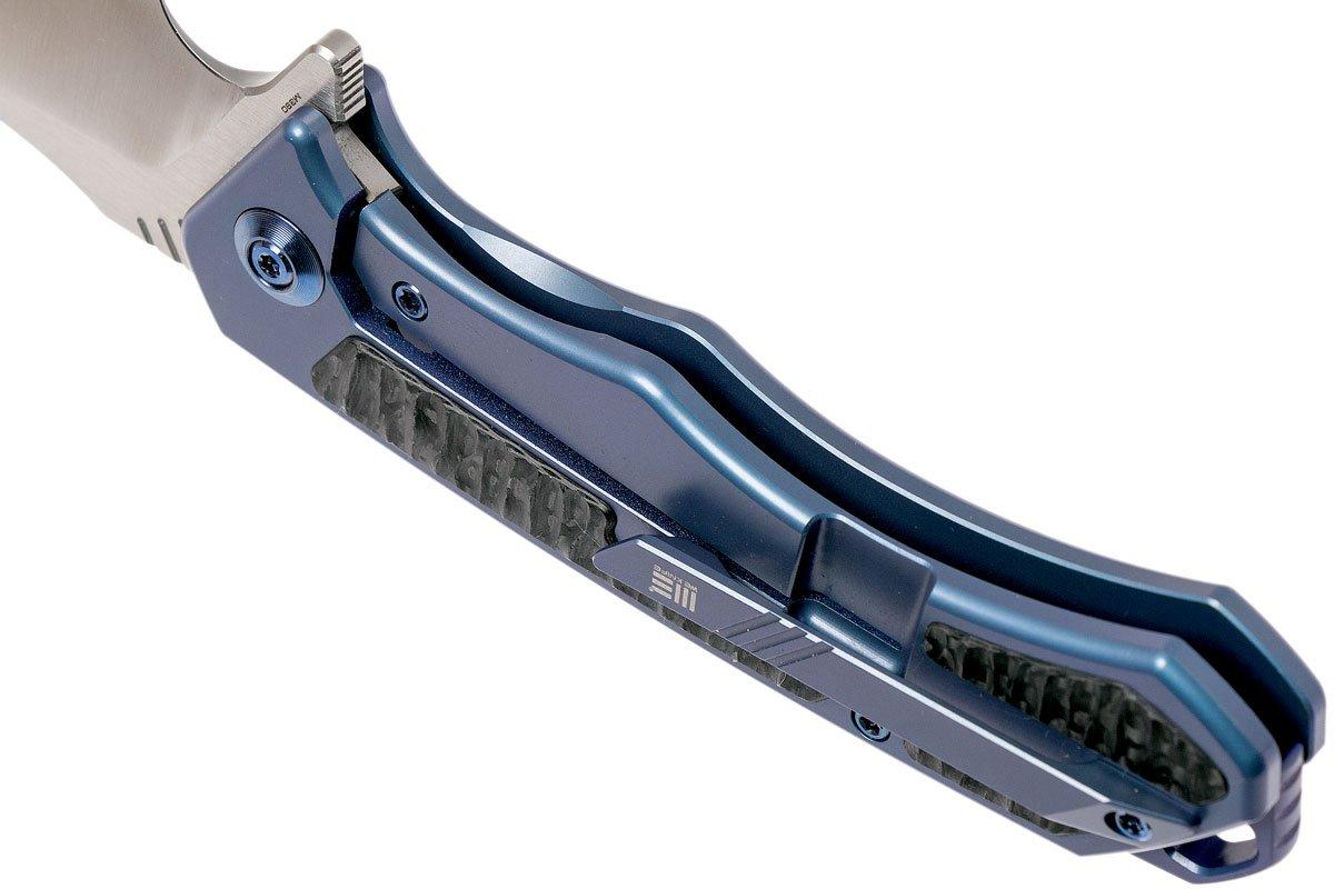 WE Knife Minitor 801B pocket knife, blue handle, satin blade