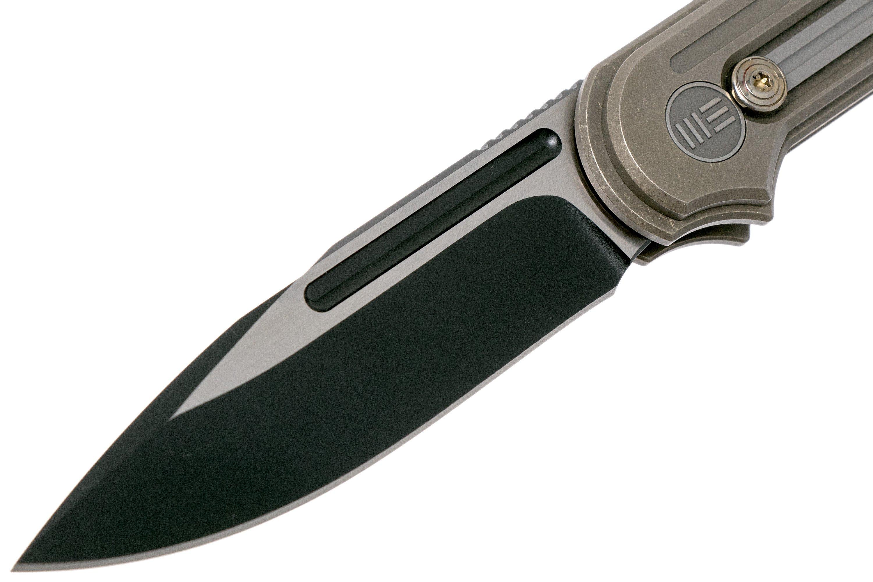 WE Knife Double Helix 815A pocket knife, Bronze Handle, Black Blade