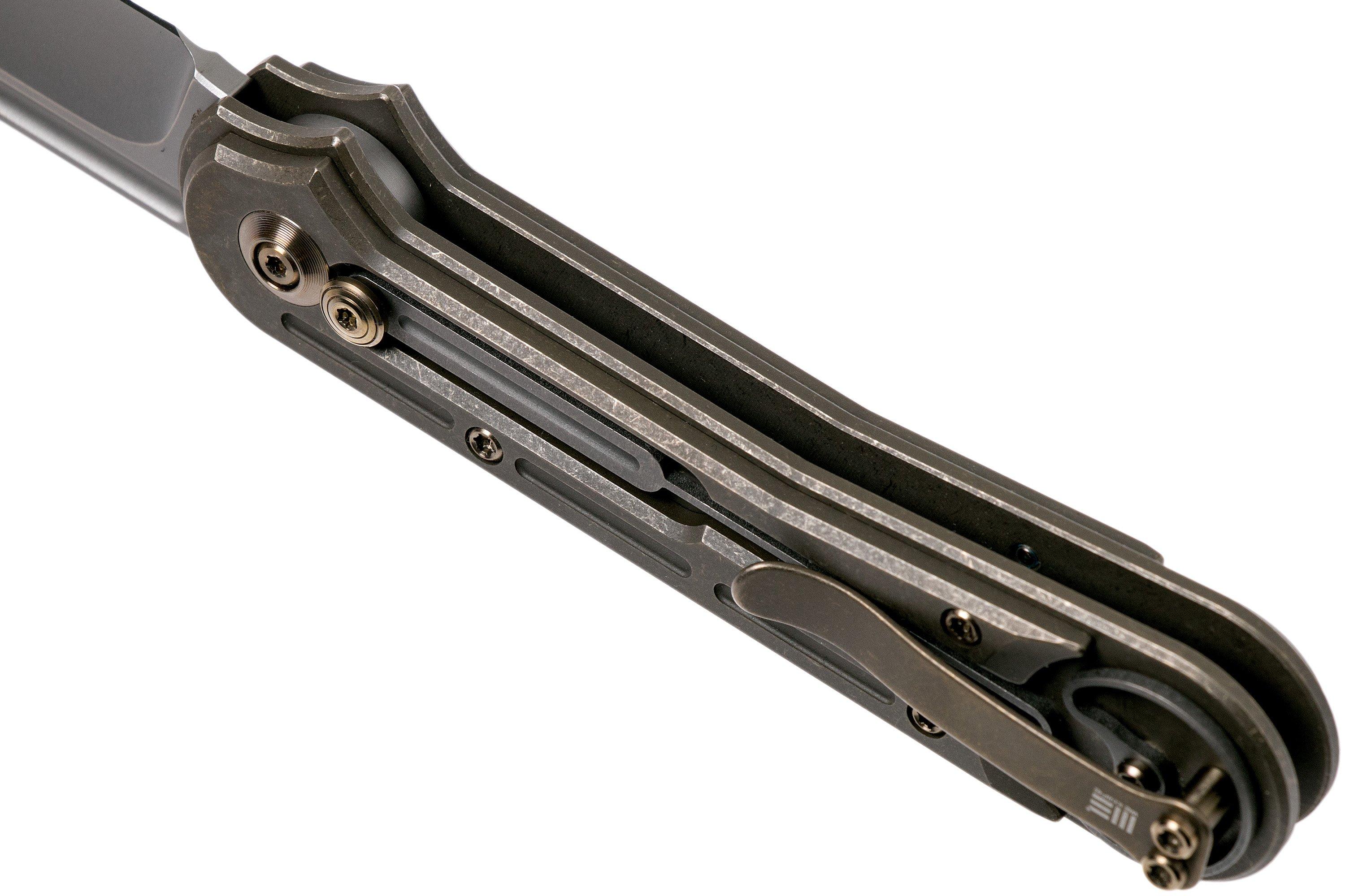 WE Knife Double Helix 815B pocket knife, Bronze Handle, Stonewashed