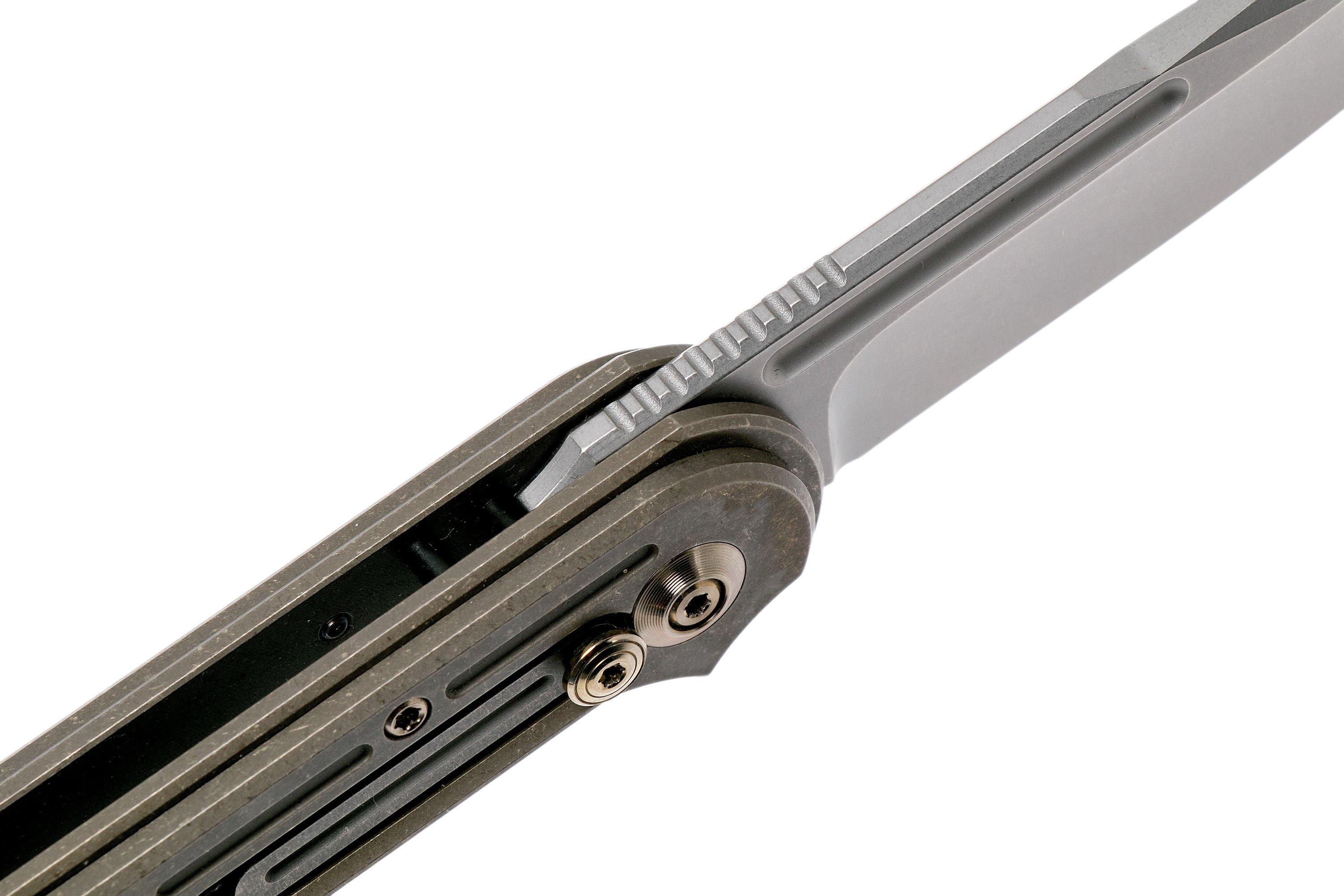 WE Knife Double Helix 815B pocket knife, Bronze Handle, Stonewashed