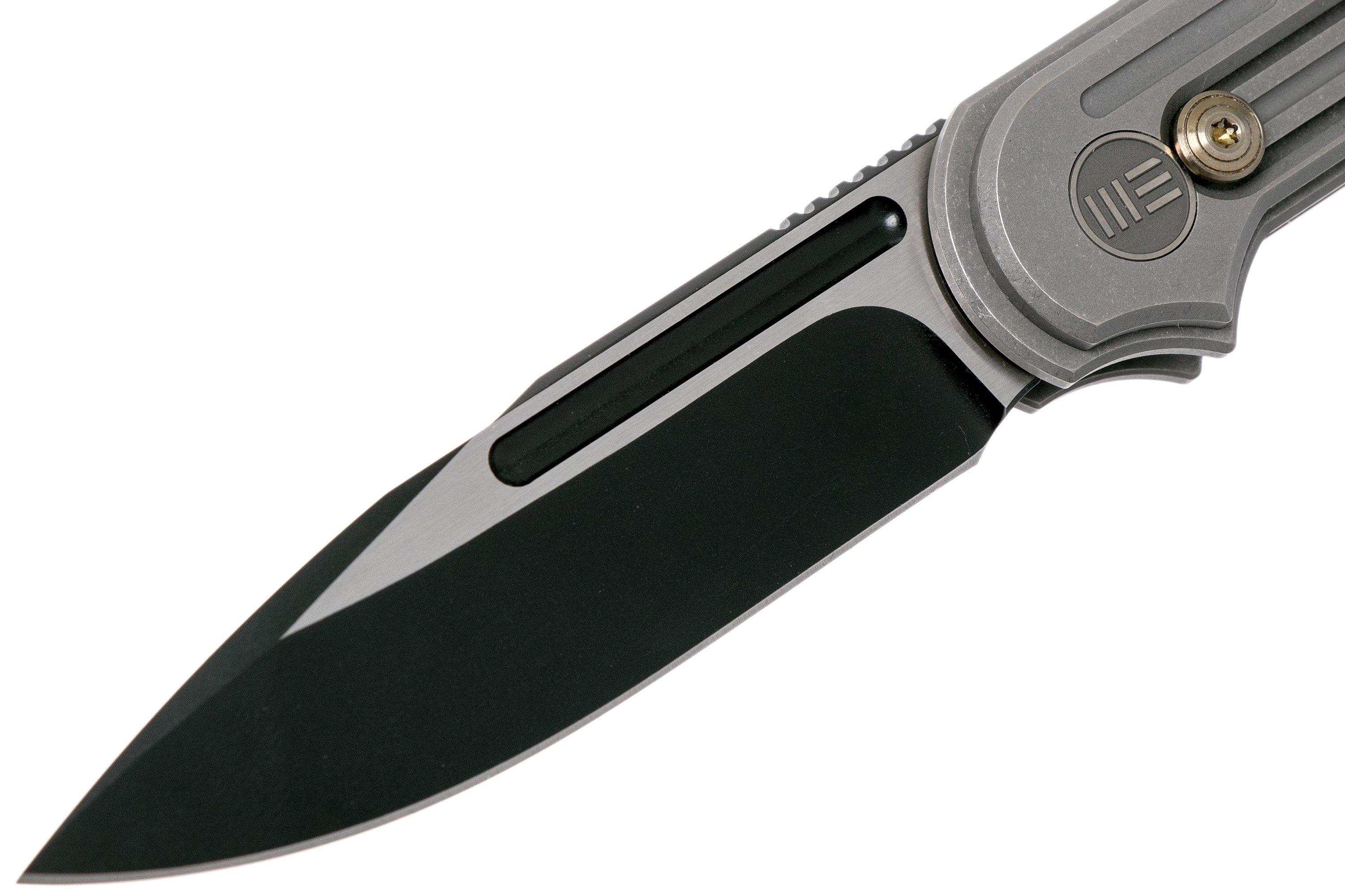 WE Knife Double Helix 815E coltello da tasca, Grey Handle, Black Blade