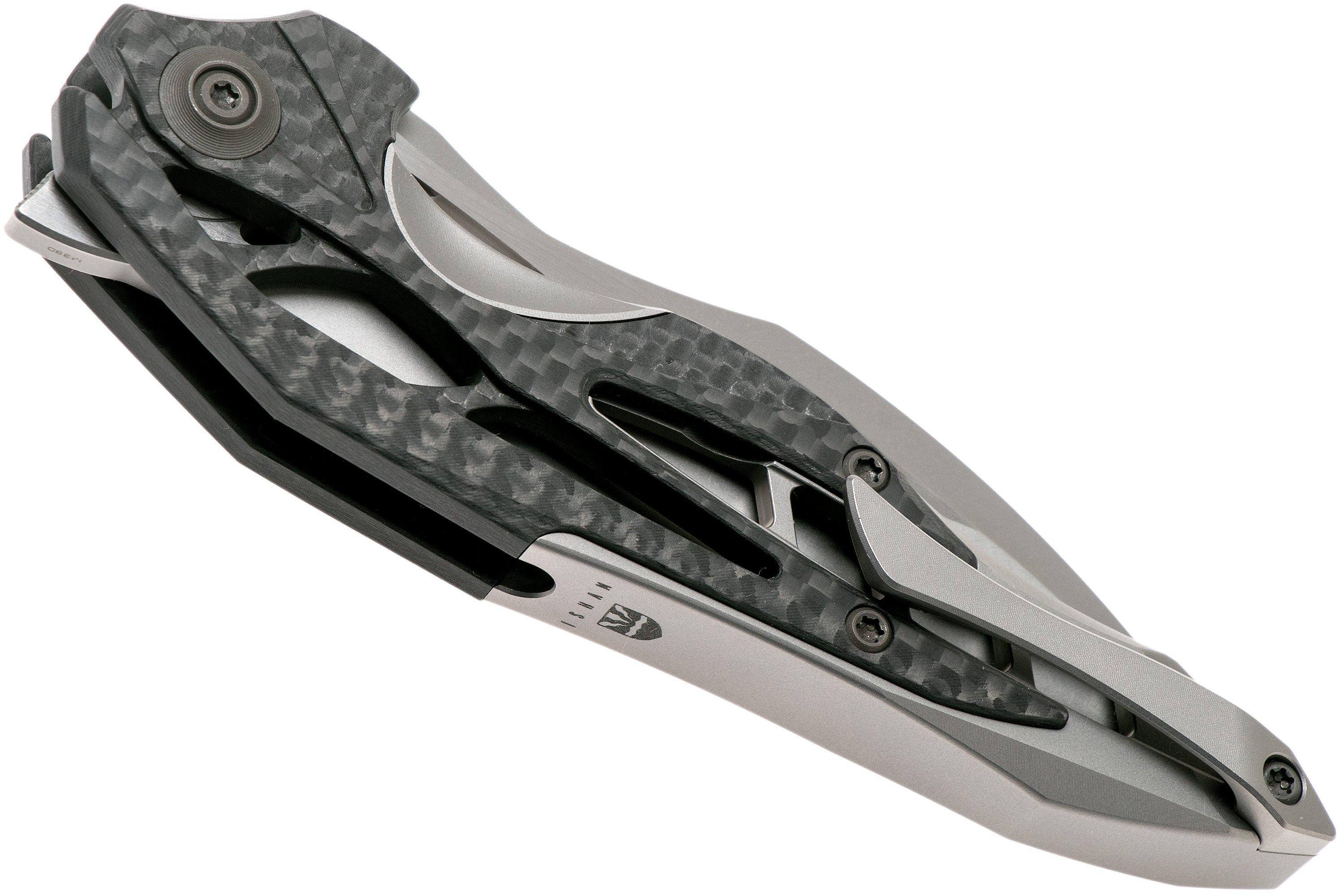 WE Knife Arrakis 906CF-C pocket knife, Satin, Gray, Elijah Isham design ...