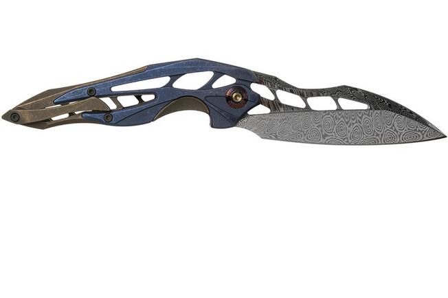 Imagen para WE Knife Arrakis 906DS-1 Damasteel, Titanium navaja, Elijah Isham design