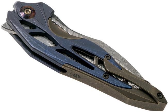 Imagen para WE Knife Arrakis 906DS-1 Damasteel, Titanium navaja, Elijah Isham design
