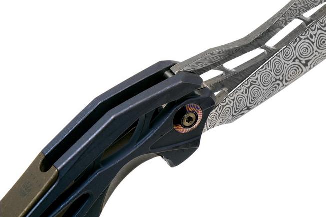 Imagen para WE Knife Arrakis 906DS-1 Damasteel, Titanium navaja, Elijah Isham design