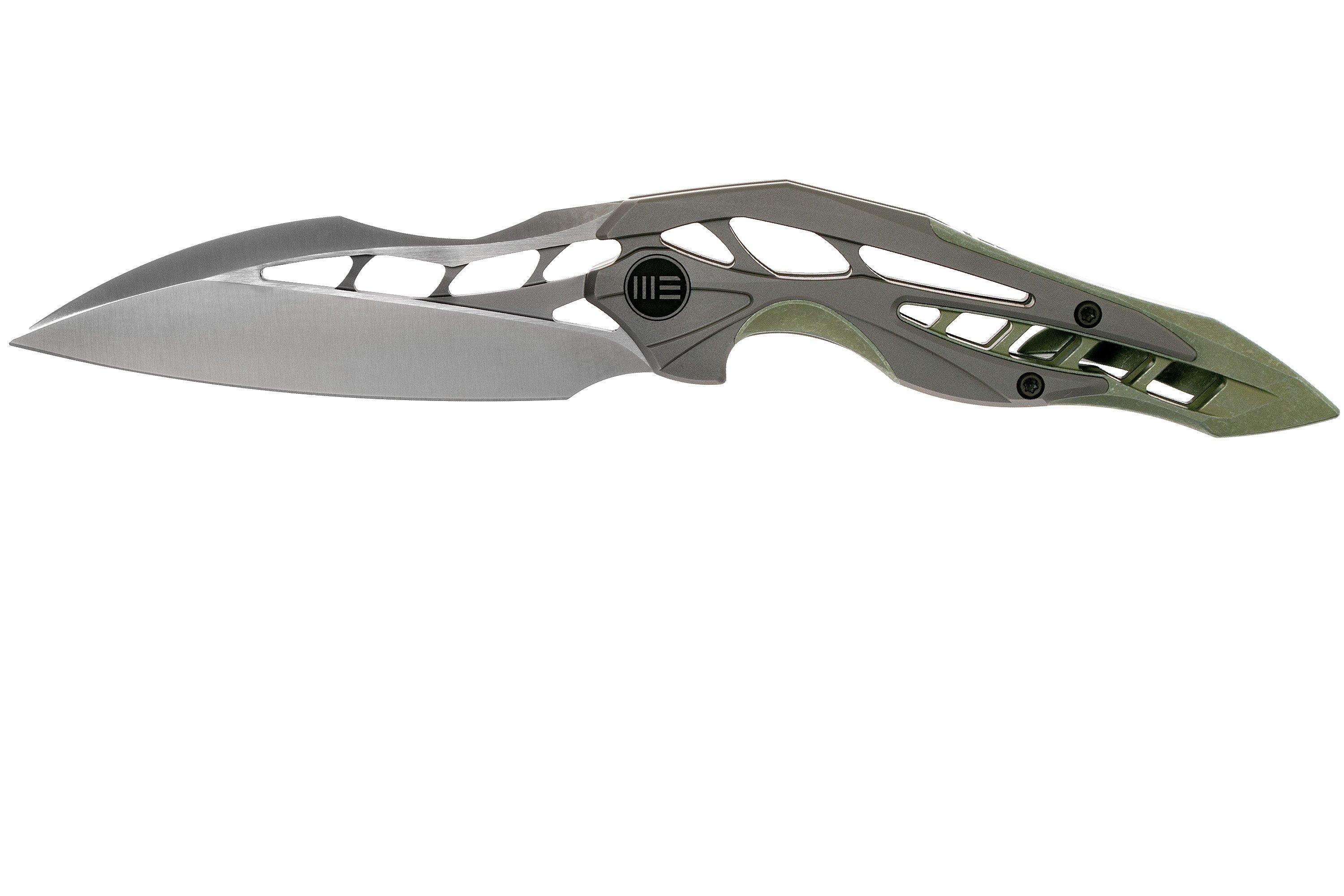 WE Knife Arrakis 906D pocket knife, grey green satin, Elijah Isham