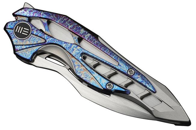Afbeelding voor WE Knife Arrakis 906K Hand Rubbed Satin Vanax, Integral Gray Titanium, Flamed Titanium Inlay, Limited Edition zakmes, Elijah Isham design