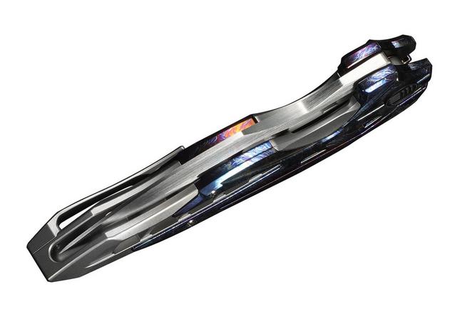 Afbeelding voor WE Knife Arrakis 906K Hand Rubbed Satin Vanax, Integral Gray Titanium, Flamed Titanium Inlay, Limited Edition zakmes, Elijah Isham design