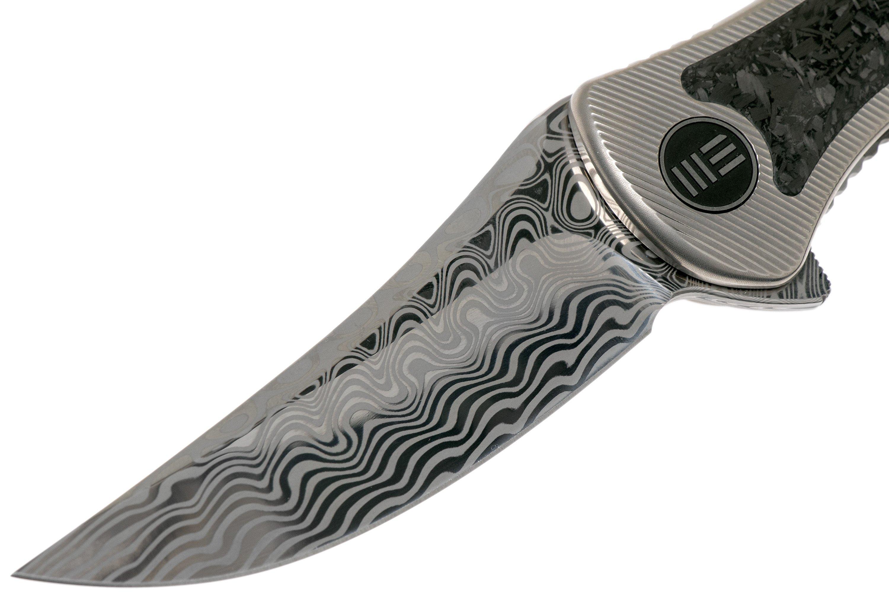 WE Knife 912CFDS1 Synergy2 Damasteel Shredded Carbon fibre pocket