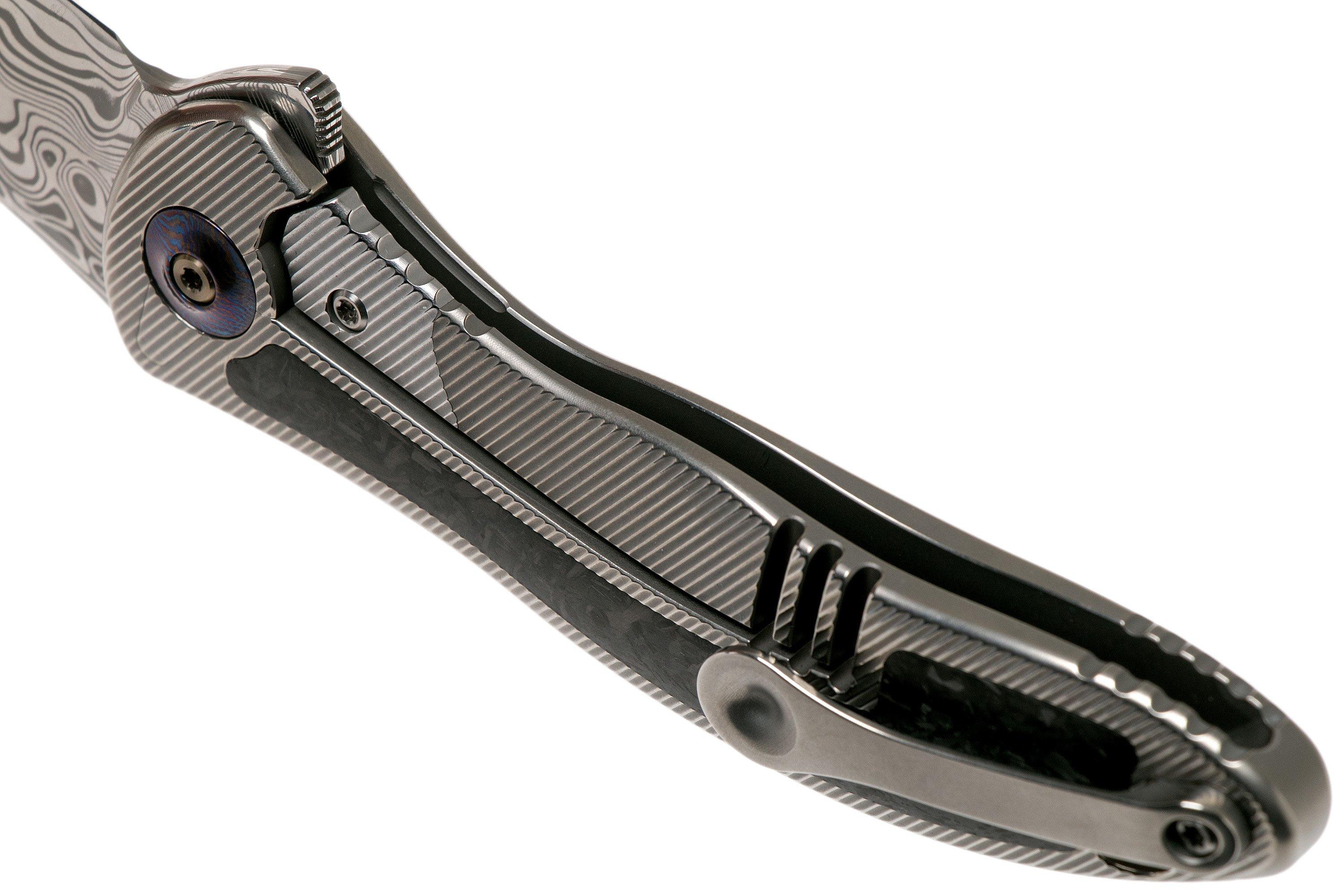 WE Knife 912CFDS1 Synergy2 Damasteel Shredded Carbon fibre pocket