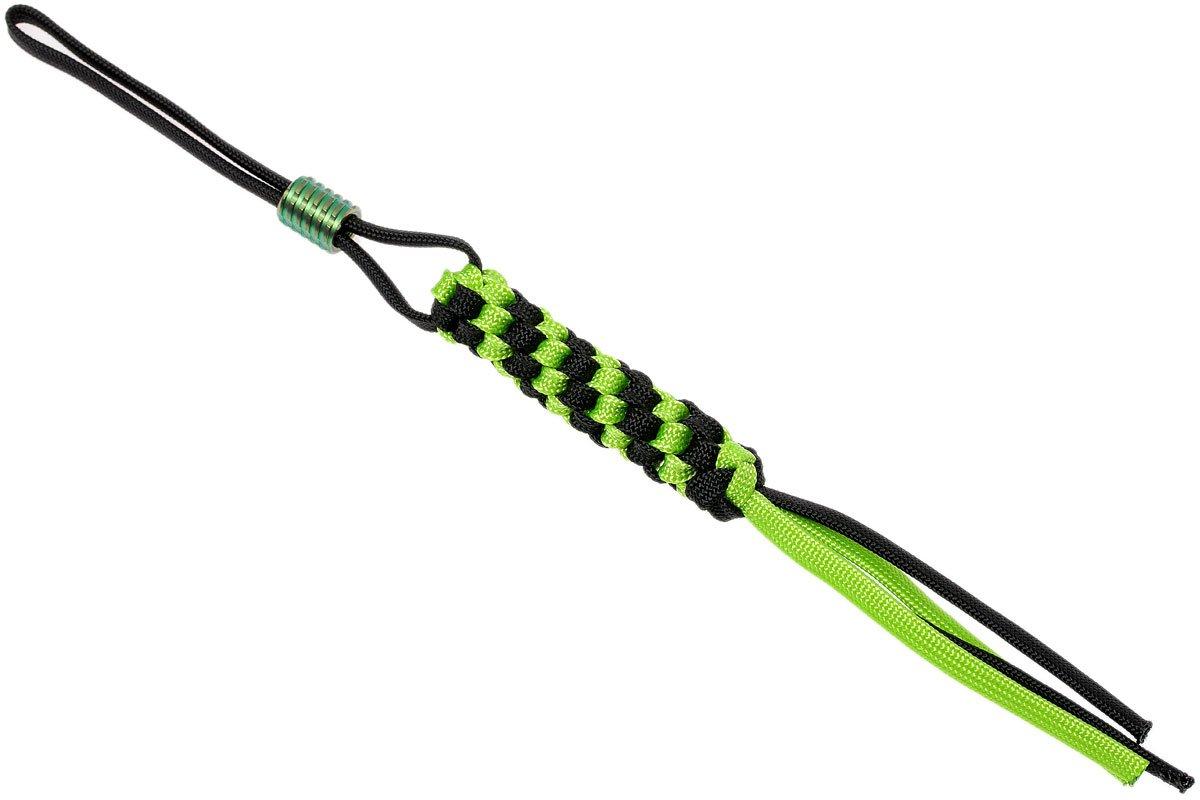 We Knife A 01a Paracord Lanyard With Titanium Bead Green Black Advantageously Shopping At Knivesandtools Com