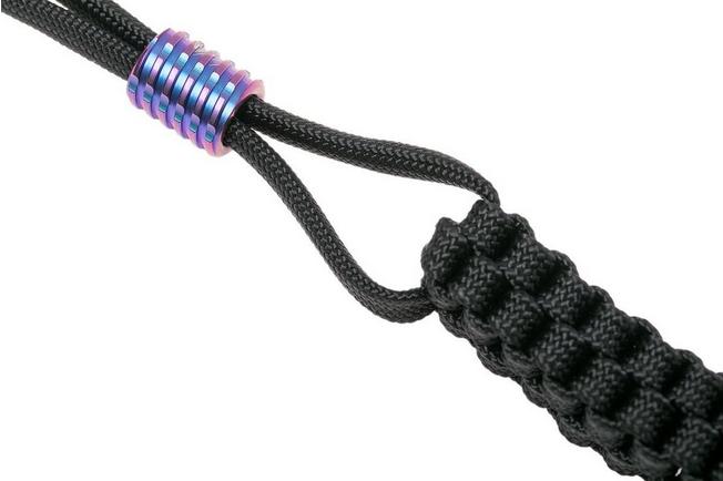 Paracord Knife Lanyard With Black Titanium Bead