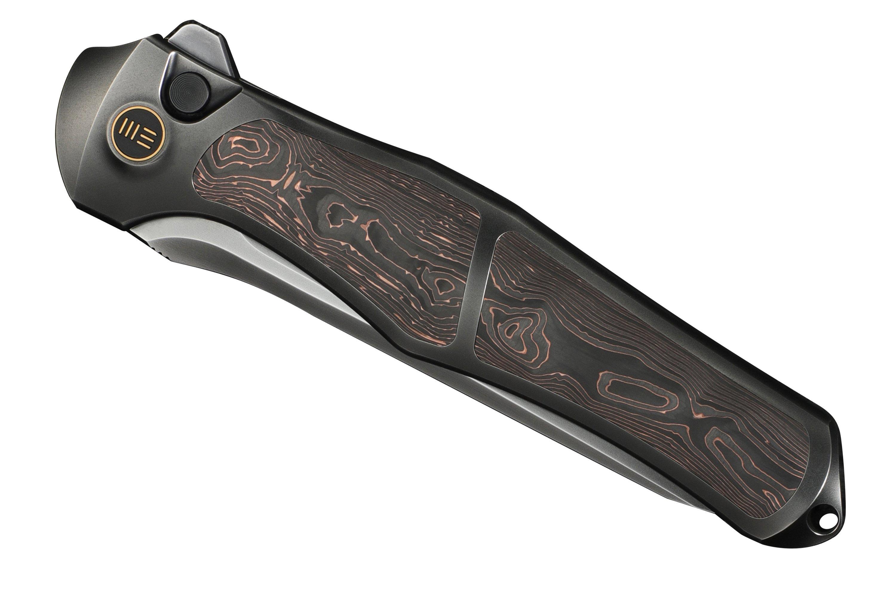 WE Knife 702XI, WE07B-3 Polished Gray Böhler M390, Gray Titanium ...