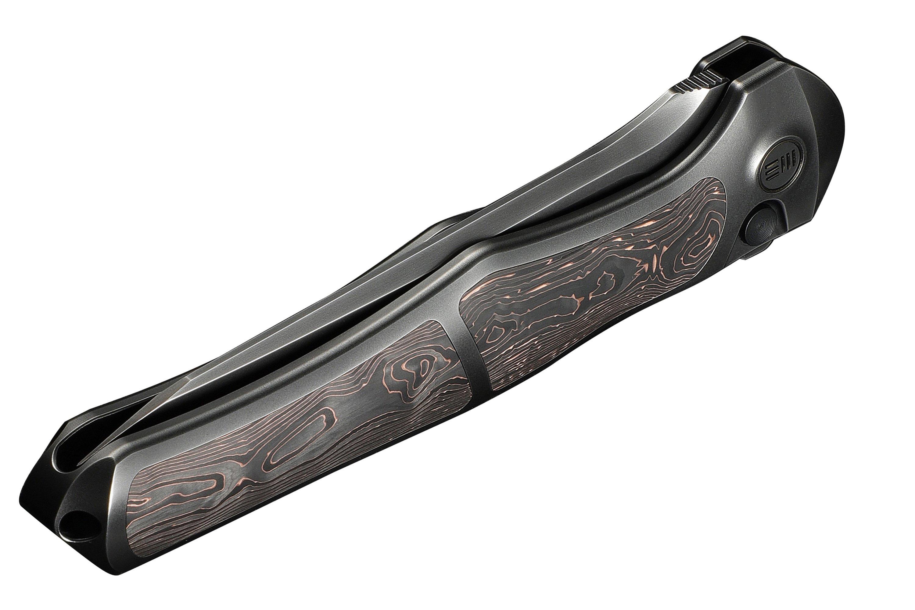 WE Knife 702XI, WE07B-3 Polished Gray Böhler M390, Gray Titanium ...