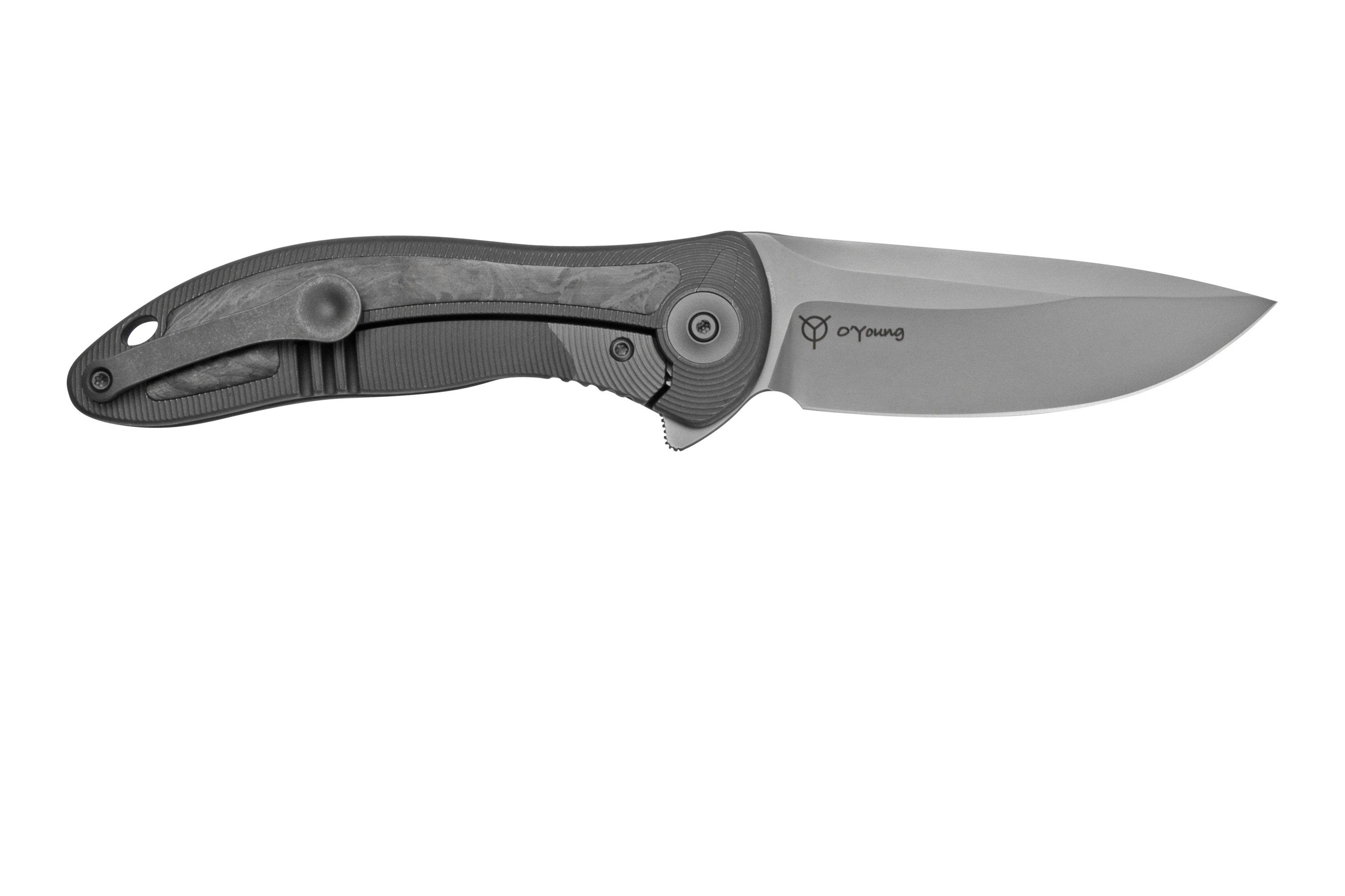 WE Knife Synergy2v2 WE18046CF1, Gray Titanium & Carbon fibre pocket