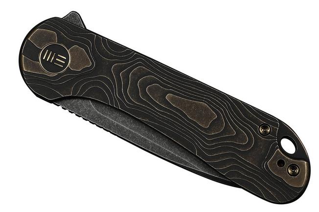 Bild für WE Knife Elementum WE18062XA-3, Black Stonewashed CPM MagnaCut, Black/Bronze Titanium, Taschenmesser