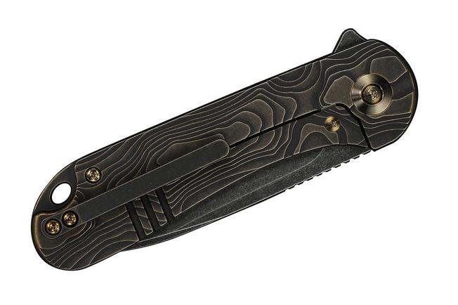 Bild für WE Knife Elementum WE18062XA-3, Black Stonewashed CPM MagnaCut, Black/Bronze Titanium, Taschenmesser