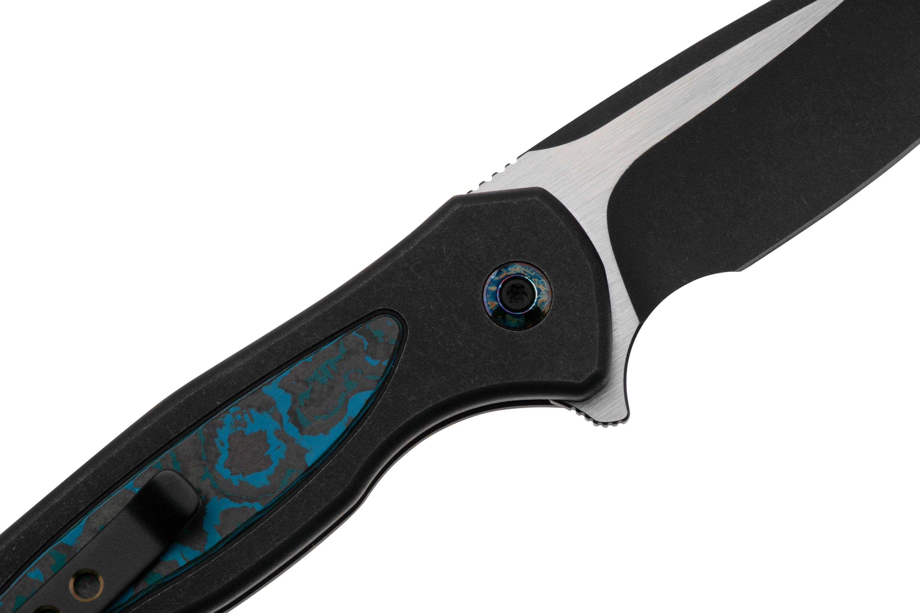 WE Knife Kitefin WE19002N1, Blackwashed Satin Flats CPM 20CV, Black