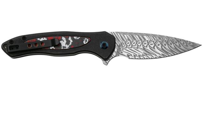 WE Knife Kitefin WE19002N-DS1, Fafnir Damasteel, Black Titanium, Nebula Fat  Carbon Fiber, Limited Edition, pocket knife