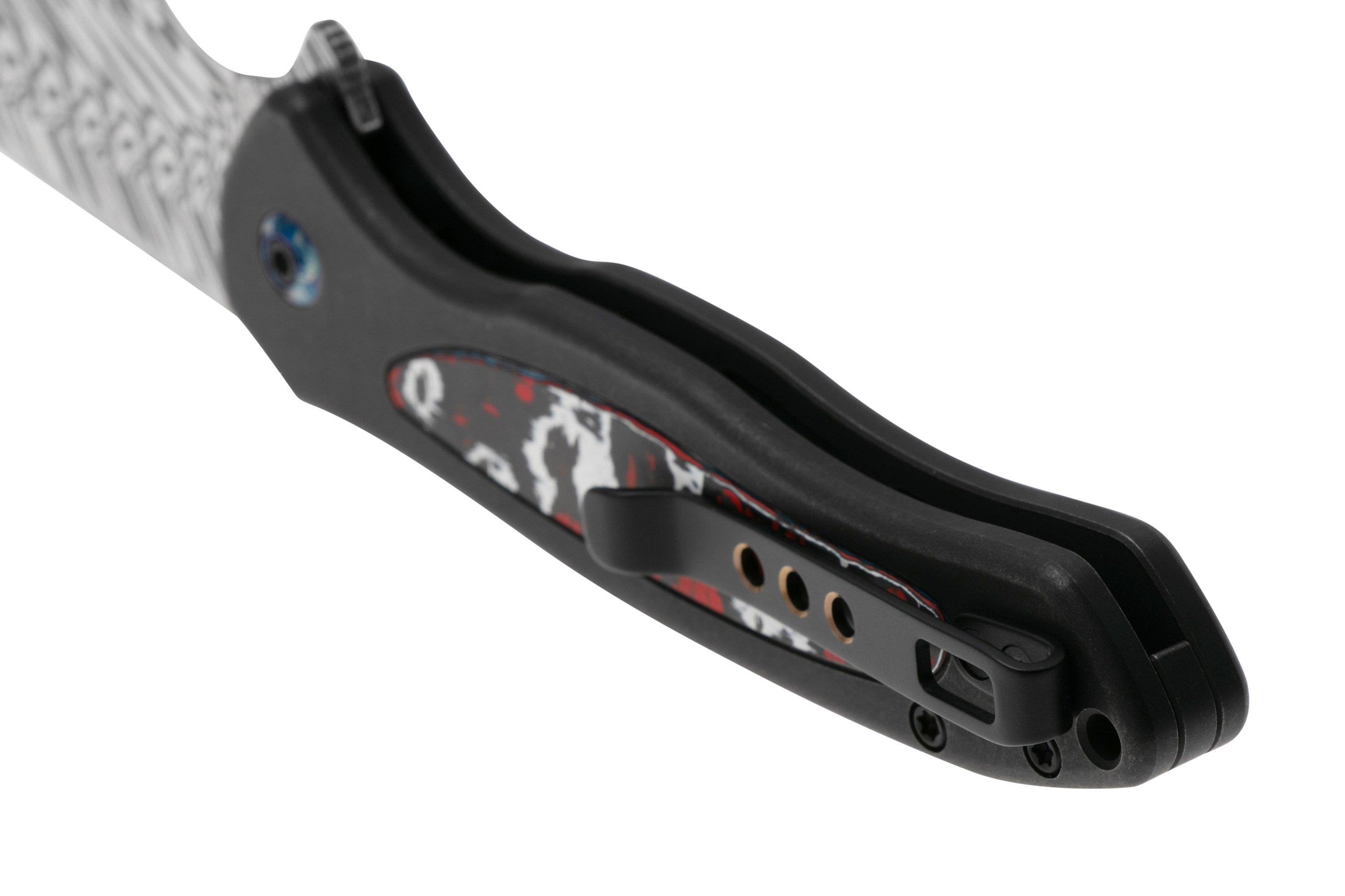 WE Knife Kitefin WE19002NDS1, Fafnir Damasteel, Black Titanium, Nebula