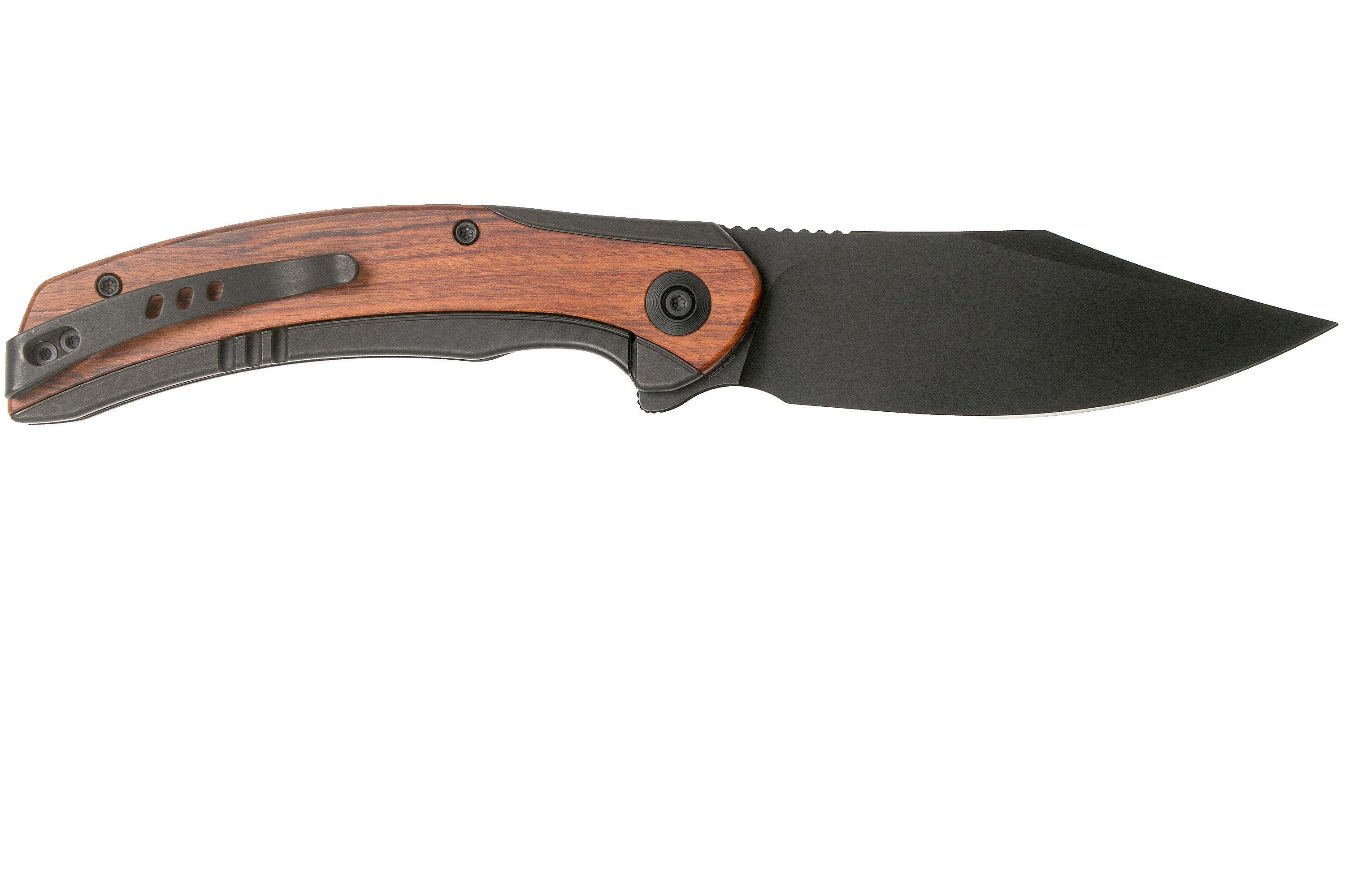 WE Knife Snick WE19022F3 Blackwashed, Cuibourtia Wood pocket knife Advantageously shopping at