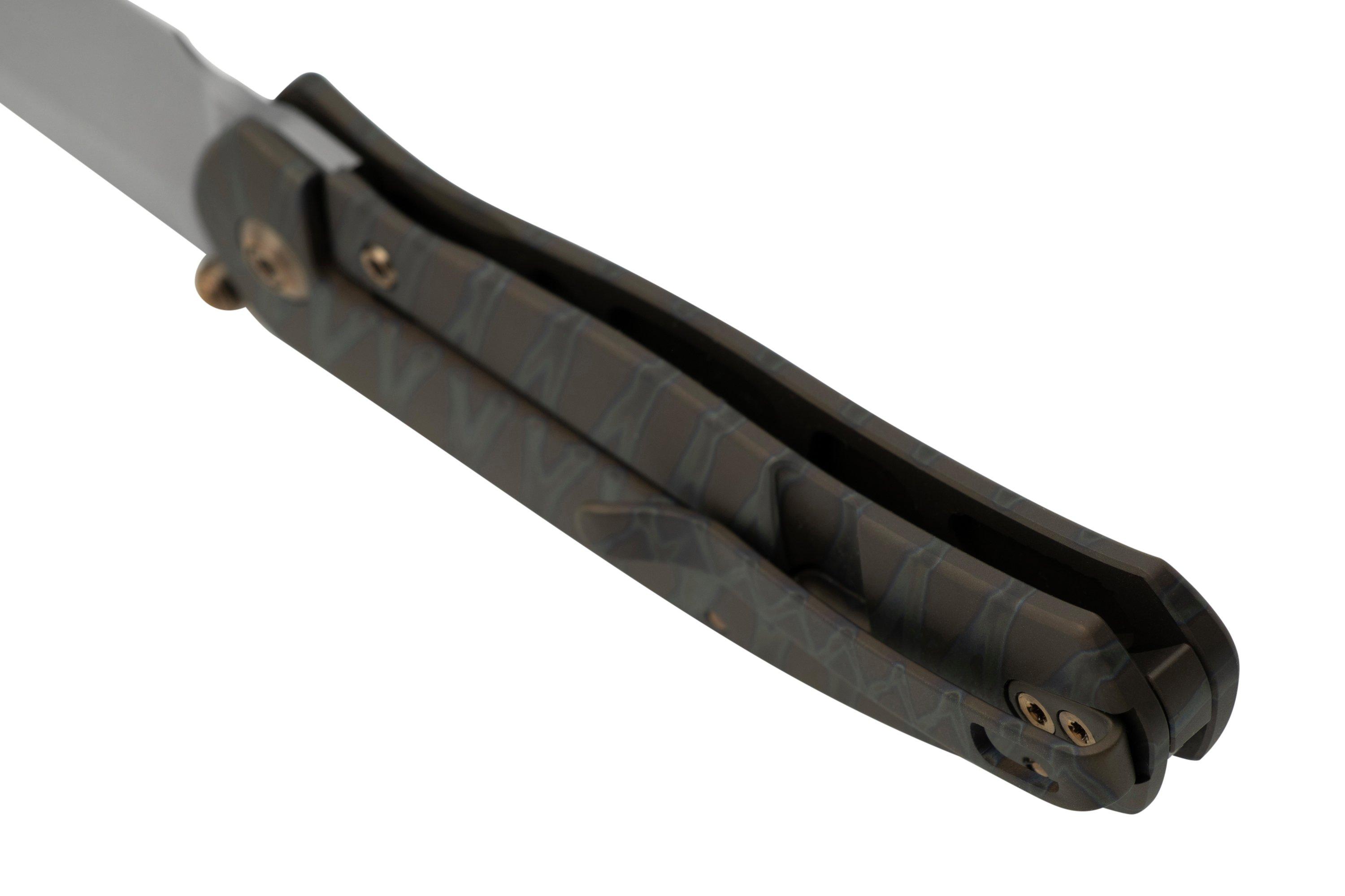 WE Knife Esprit 20025BB Bead Blasted, Tiger Stripe Pattern Flamed