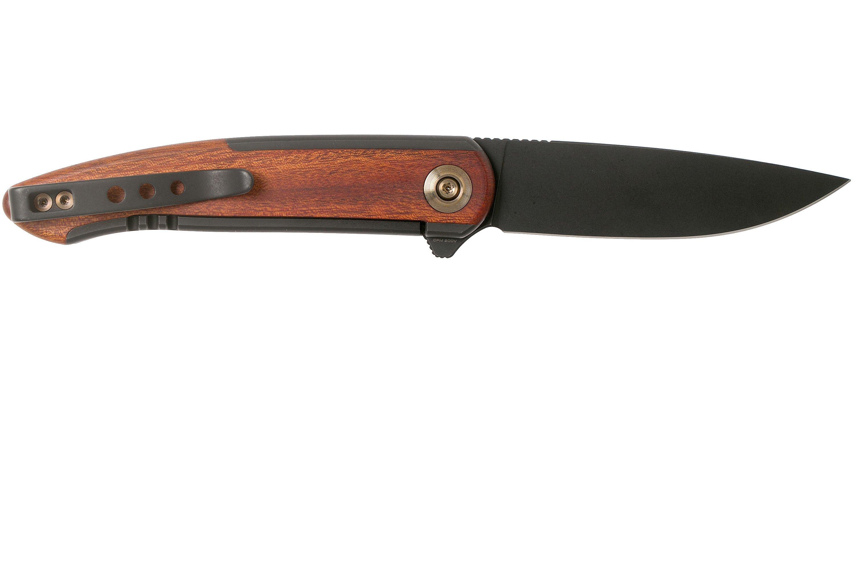 WE Knife Smooth Sentinel WE20043-3 Black Titanium Cuibourtia Wood ...