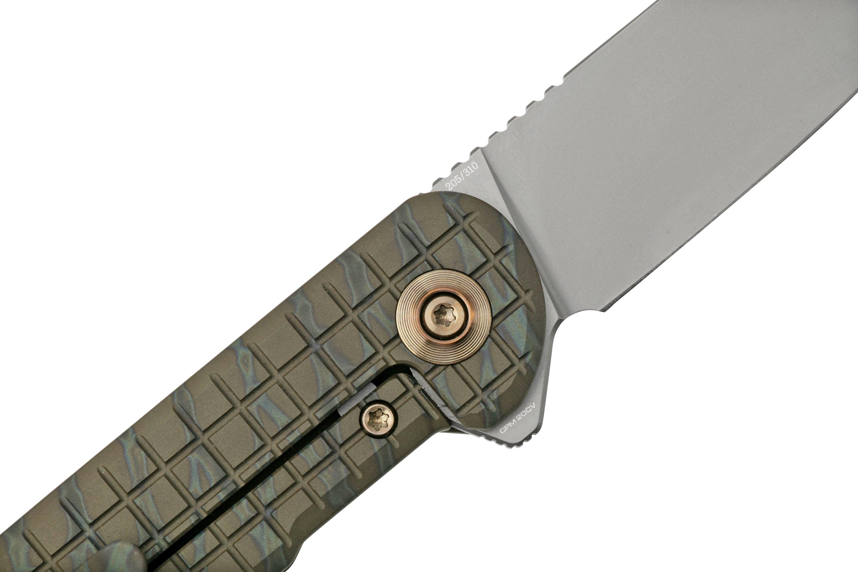 WE Knife Charith Tiger Stripe Flamed Titanium, CPM 20CV Limited Edition, WE20056B2 couteau de