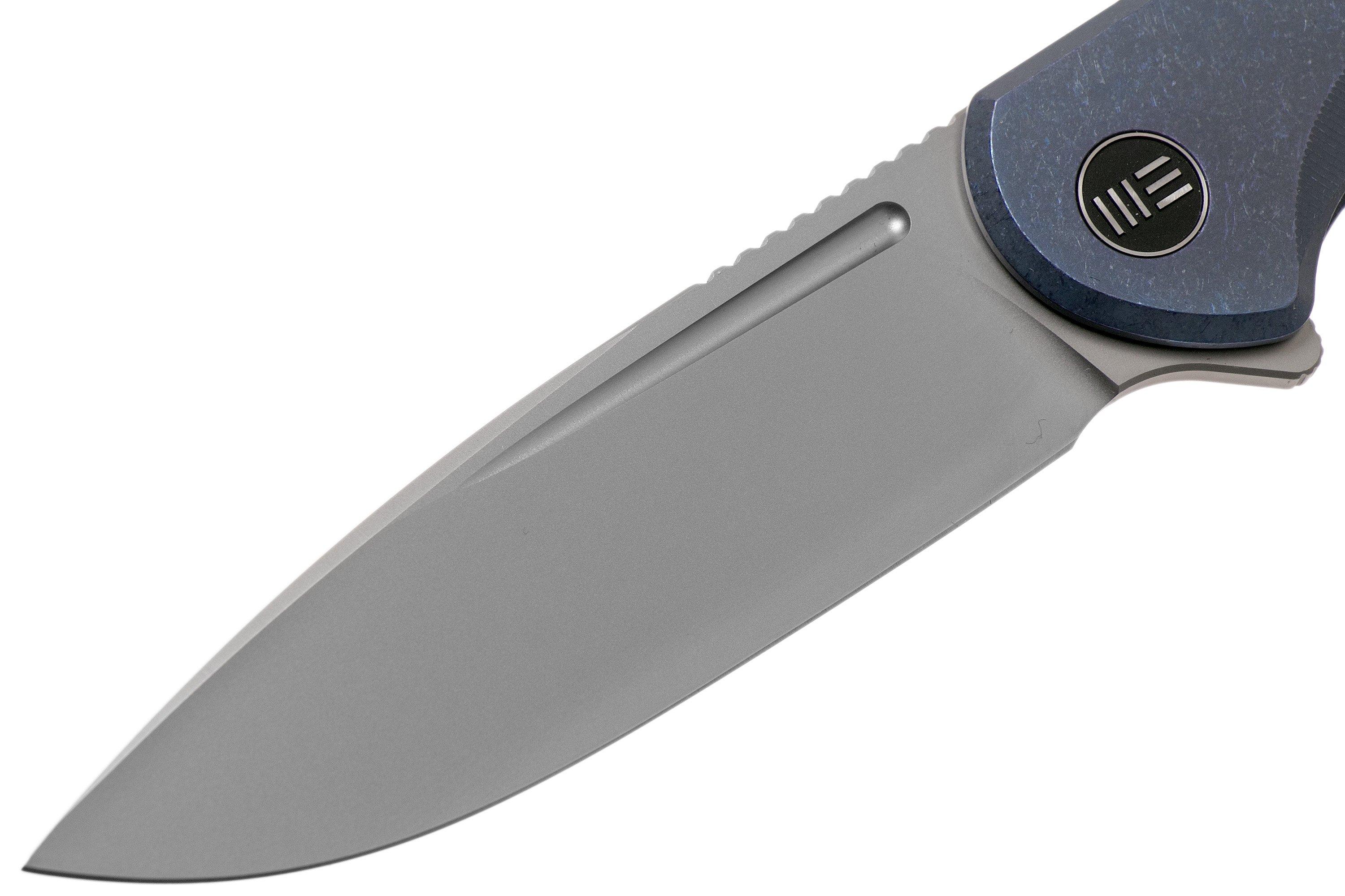 WE Knife Beacon WE20061B2 Bead Blasted, Blue Titanium pocket knife
