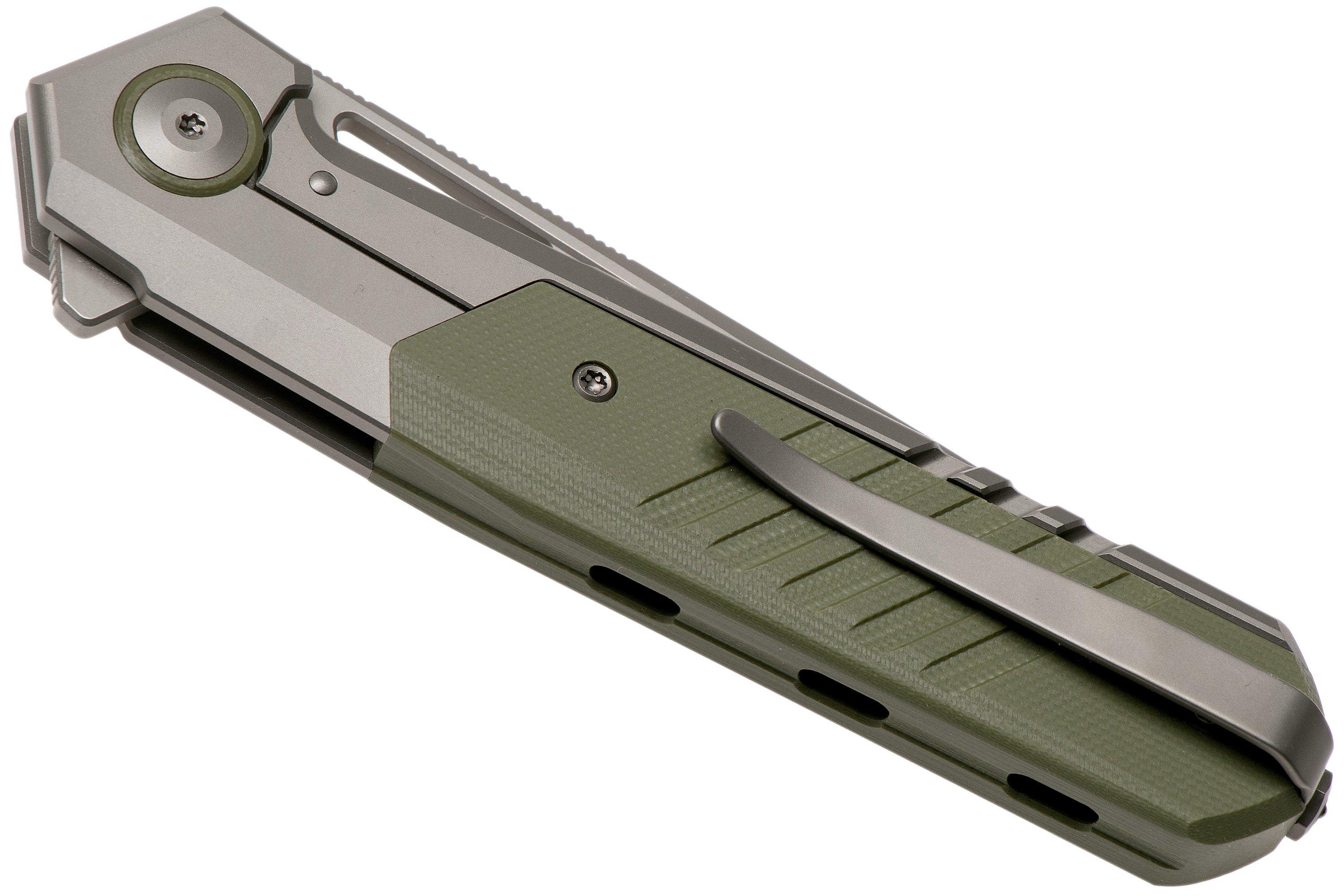 WE Knife Arsenal WE200731 Stonewashed, Green G10 pocket knife, Ostap