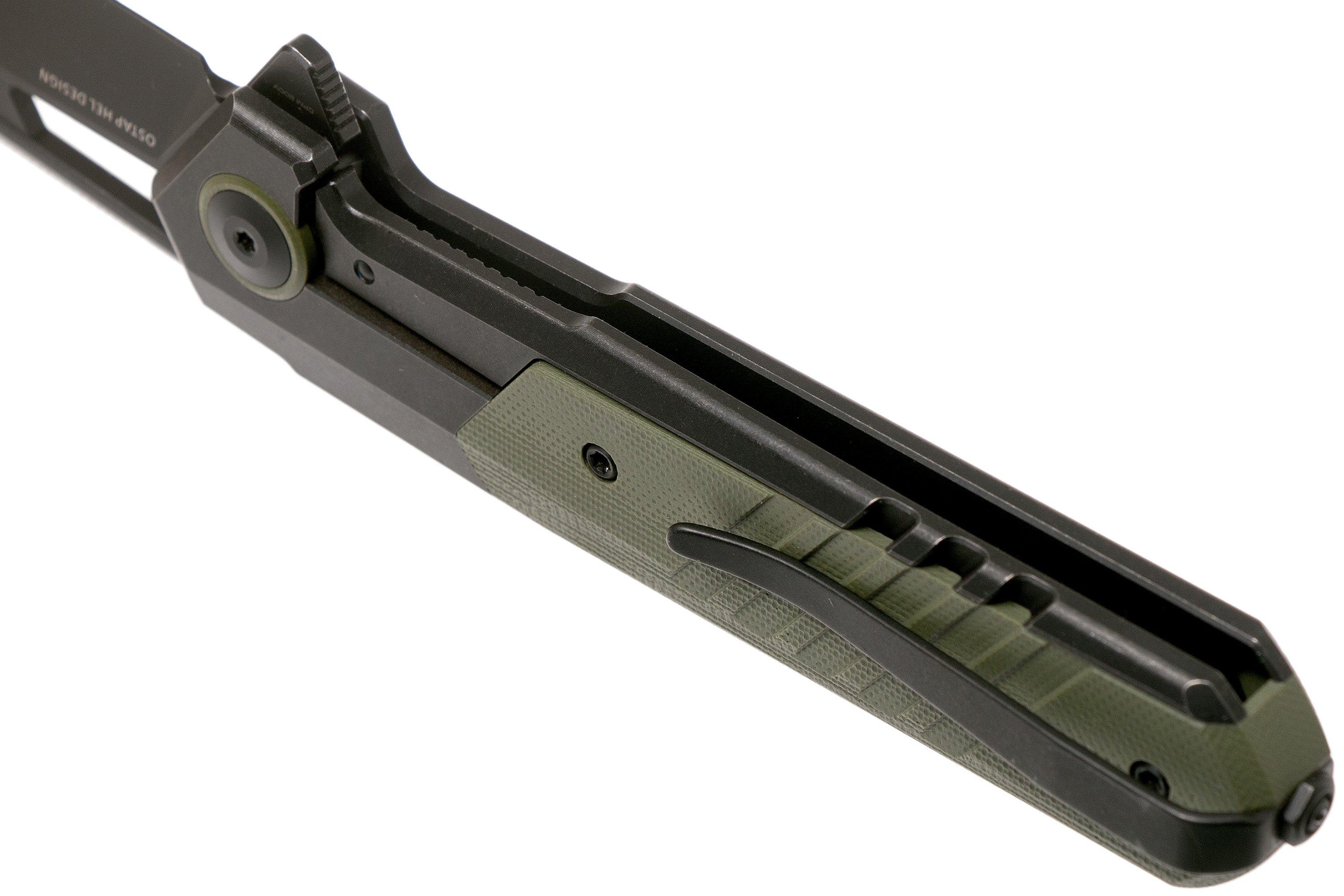 WE Knife Arsenal WE200732 Blackwashed, Green G10 pocket knife, Ostap