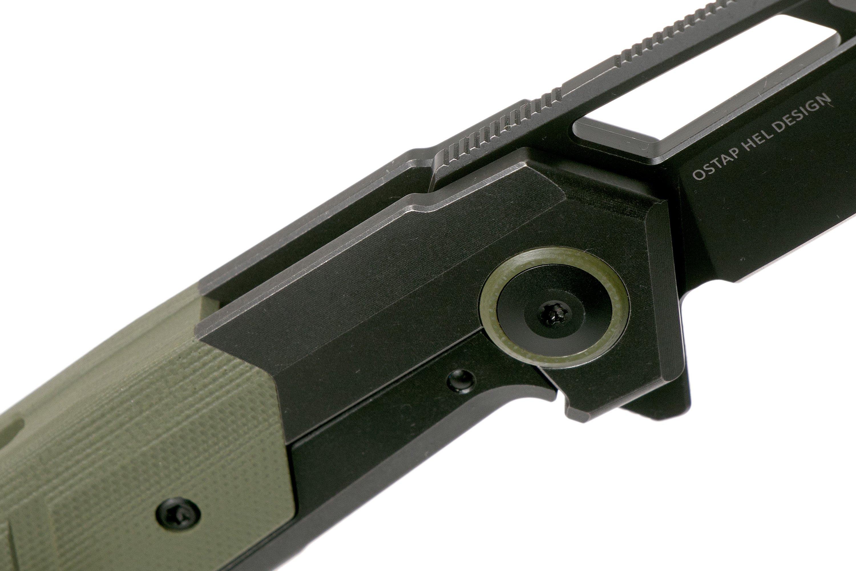 WE Knife Arsenal WE200732 Blackwashed, Green G10 pocket knife, Ostap