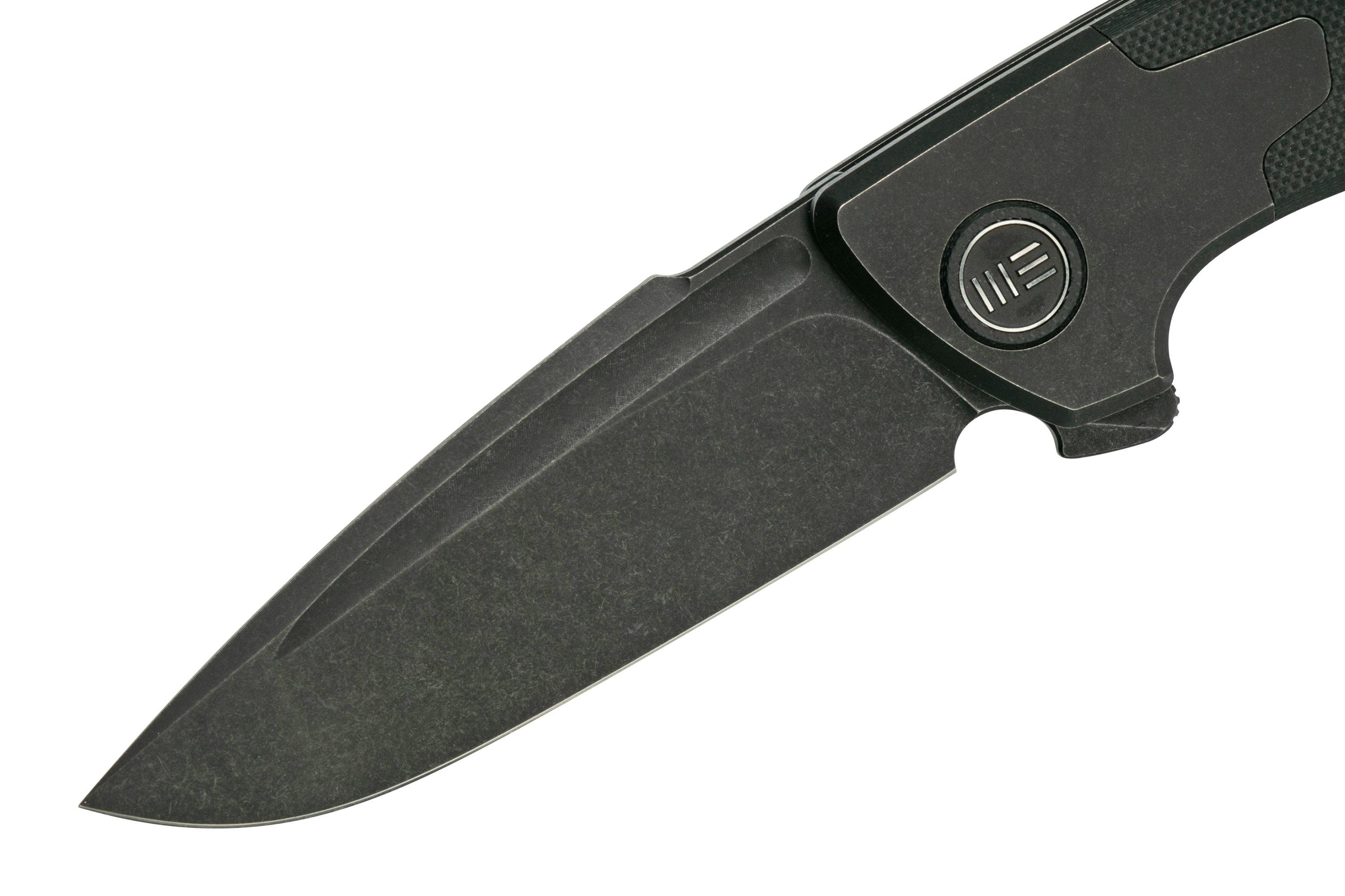 WE Knife Press Check WE20078B1 Matte Black Titanium pocket knife