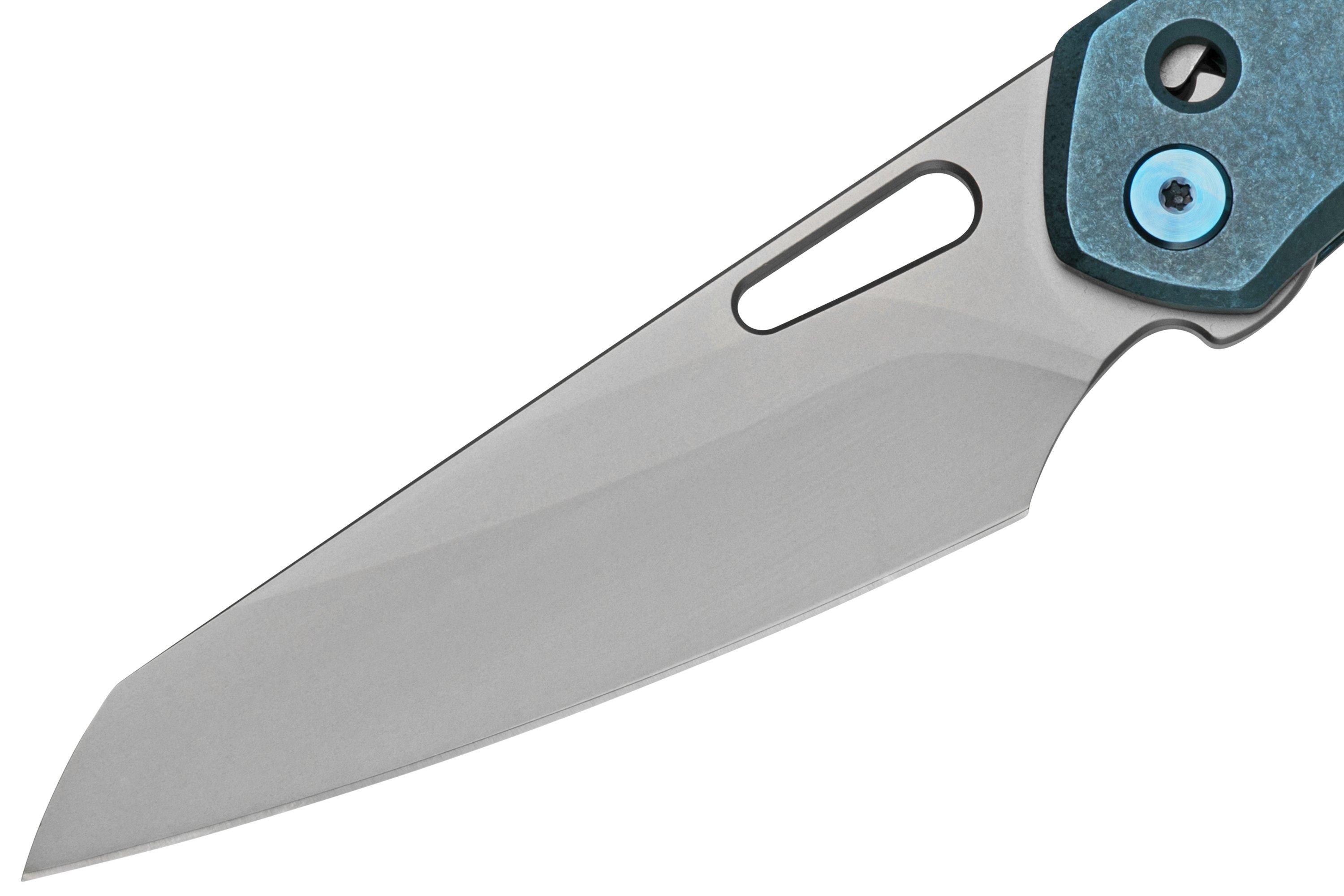 WE Knife Vision R 21031-3 Blue Titanium, Silver Bead Blasted pocket ...