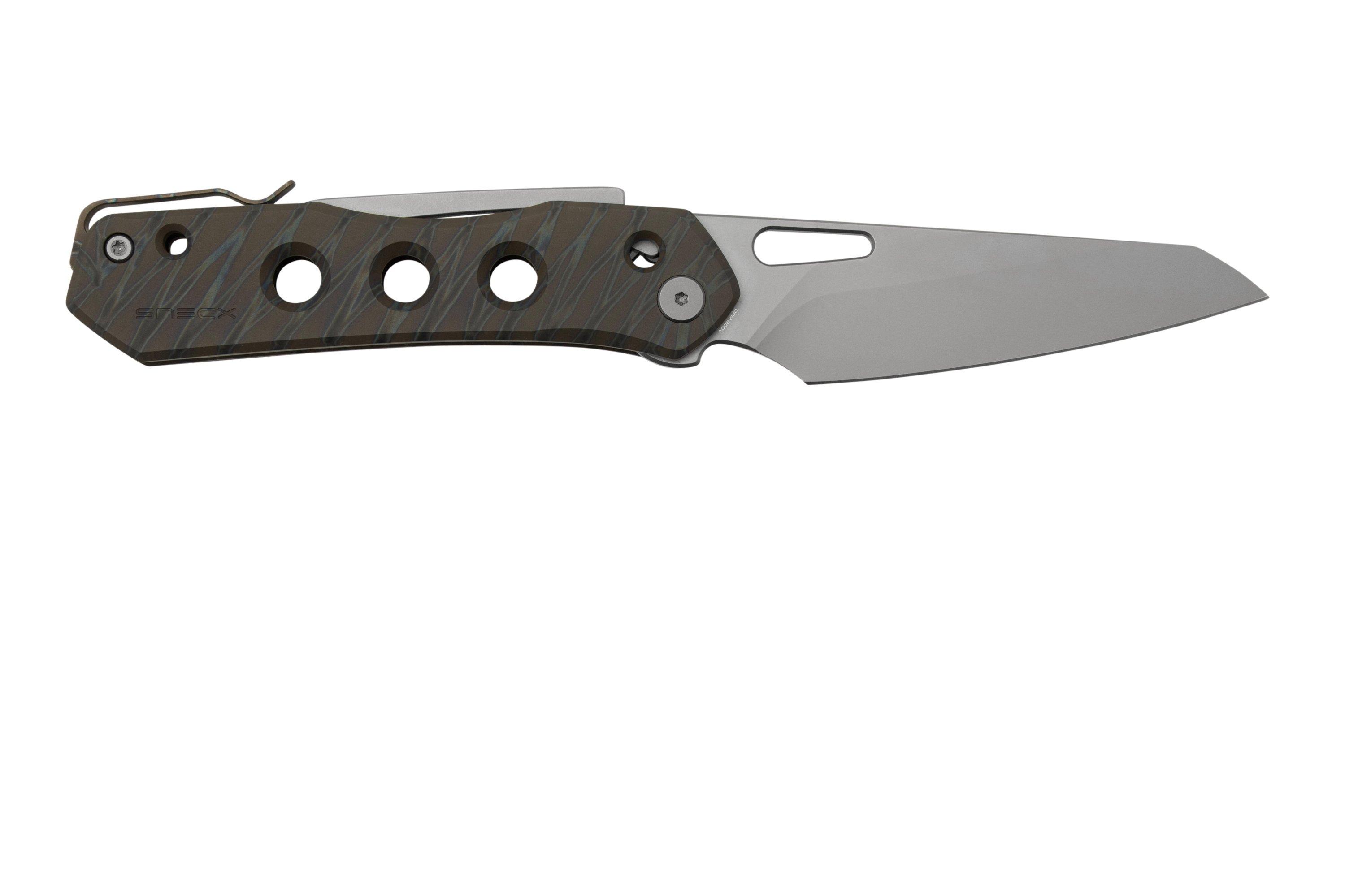 WE Knife Vision R Tiger WE21031-6, Stripe Flamed Titanium pocket knife ...