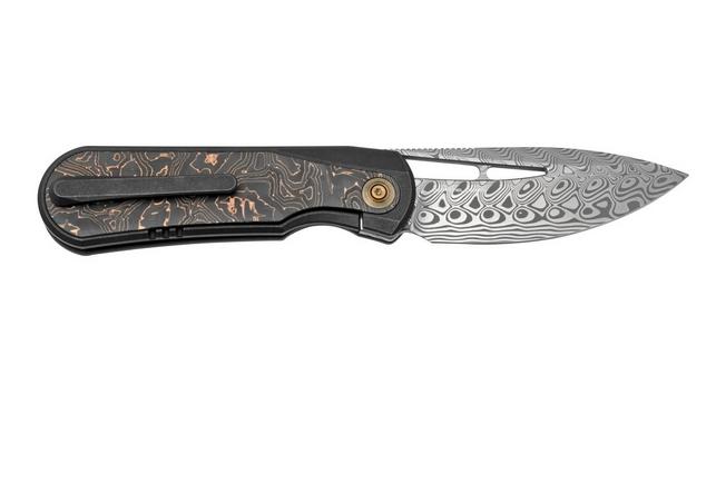 Immagine per WE Knife Baloo WE21033-DS1 Damasteel, Black Titanium/Grey Carbonfiber, coltello da tasca