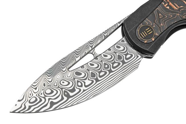 Immagine per WE Knife Baloo WE21033-DS1 Damasteel, Black Titanium/Grey Carbonfiber, coltello da tasca