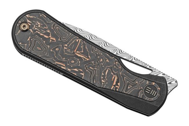 Immagine per WE Knife Baloo WE21033-DS1 Damasteel, Black Titanium/Grey Carbonfiber, coltello da tasca