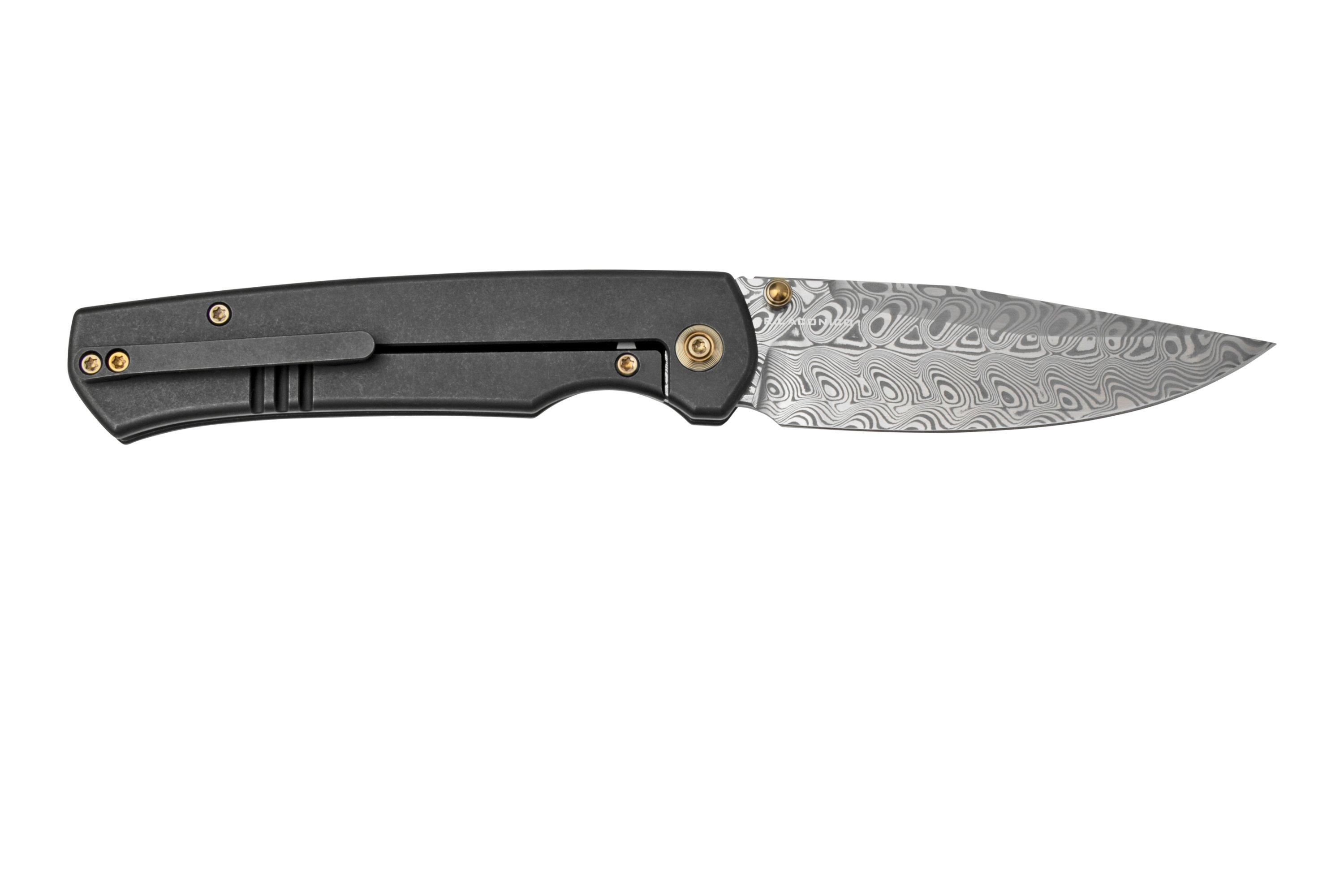WE Knife Evoke WE21046DS1 zwart damaststaal zakmes, Ray Laconico
